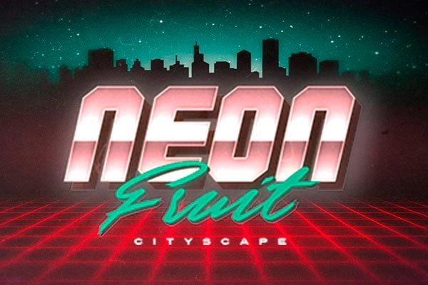 Game image: Neon Fruit Cityscape by 1x2 Gaming