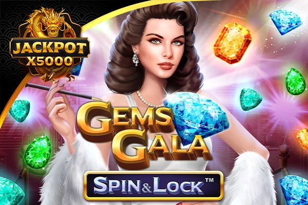 Game image: Gems Gala Spin & Lock by Dragon Gaming