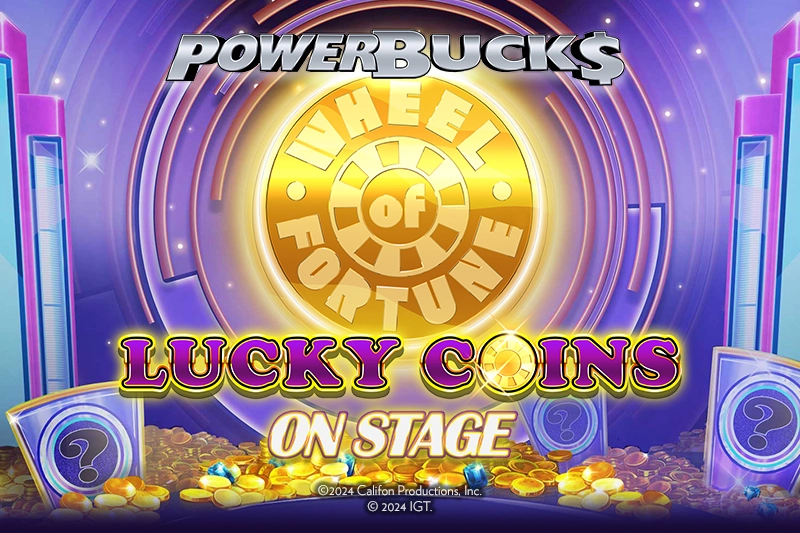 Game image: PowerBucks Wheel of Fortune Lucky Coins On Stage by IGT