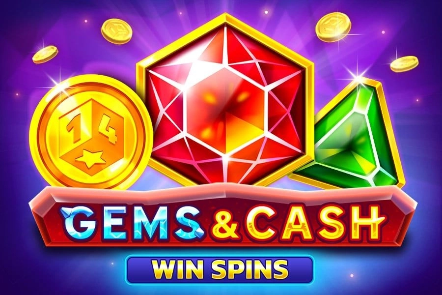 Game image: Gems & Cash Win Spins by 1Spin4Win
