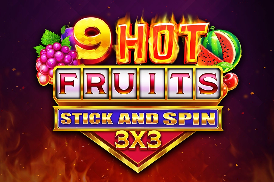 Game image: 9 Hot Fruits Stick and Spin 3x3 by Gaming Corps