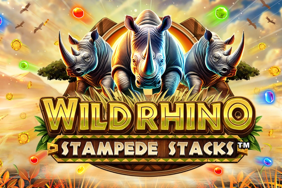 Game image: Wild Rhino Stampede Stacks by Infinity Dragon Studios