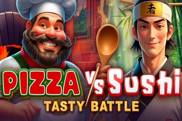 Game image: Pizza vs Sushi Tasty Battle by SlotoLand